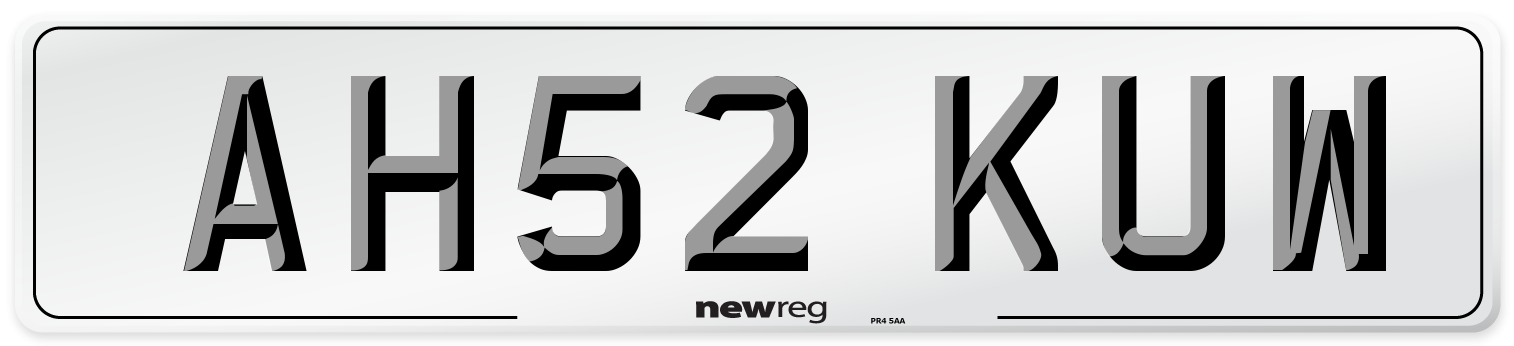 AH52 KUW Number Plate from New Reg